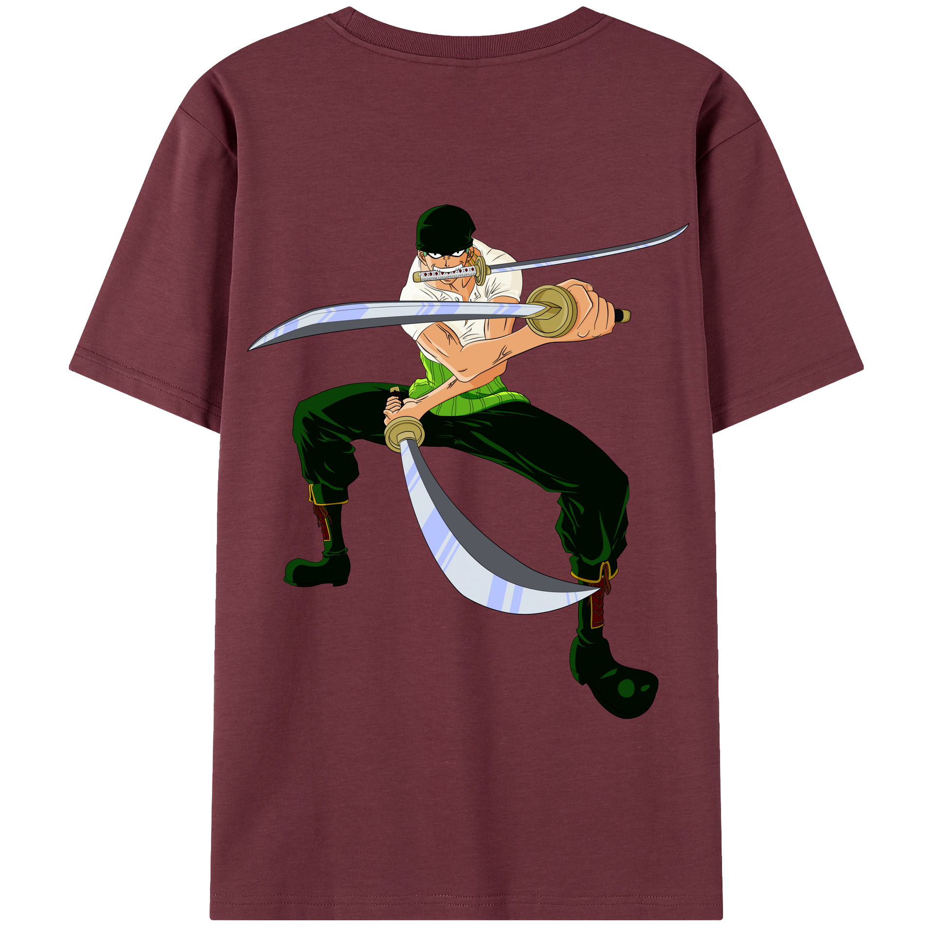 ワンピース ロロノア・ゾロ ONE PIECE Roronoa Zoro 綿100％半袖Tシャツ（背面プリント）